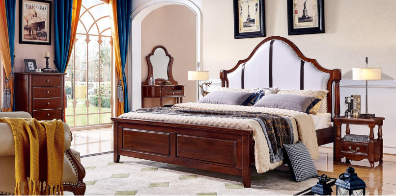 Bed 2 Nightstands 3-piece Bedroom Set Furniture Classic Luxury Beds
