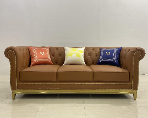Chesterfield sofa couch furniture three-seater couches fabric stainless steel frame