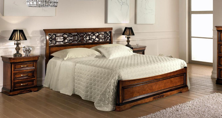 Bed furniture for bedroom double bed wooden bed designer bed Vaccari cav Giovanni