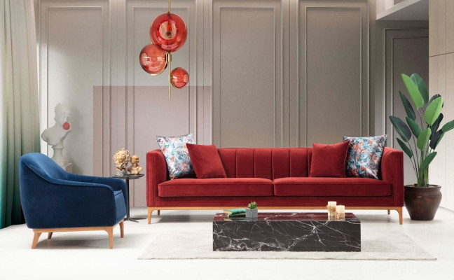 Luxury Armchair, Living Room Single-Seater, Fabric Polyester, Modern Design Style, New