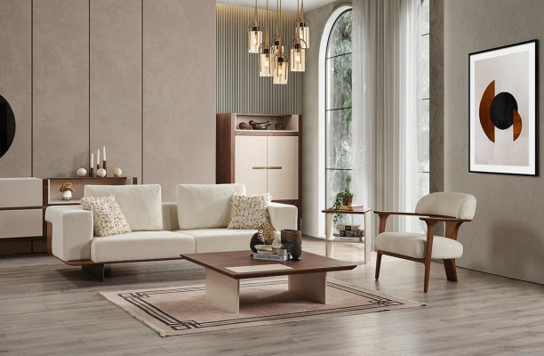 Living Room Sofa Set Three-Seater Armchair Luxury Couch Set 3 1 Seater