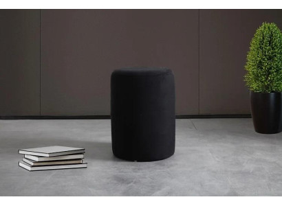 Black stool living room polyester upholstered pouf luxury
