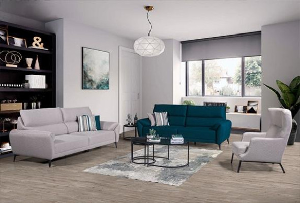 Stylish Living Room Seating Set 2x 3-Seater Sofas Armchair 3-Piece Suite