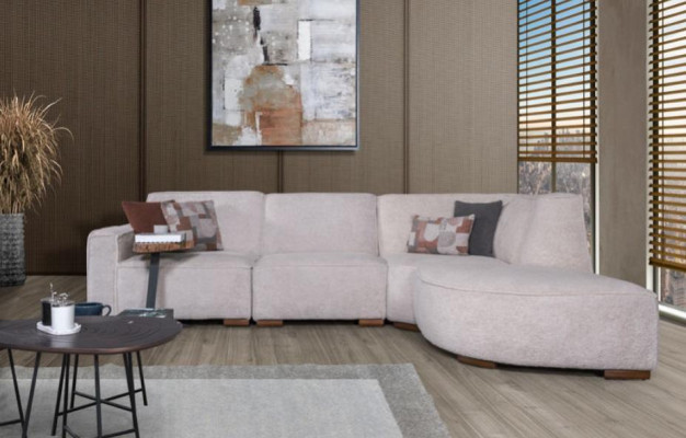 Exclusive white corner sofa L-shape living room designer couch modern furniture