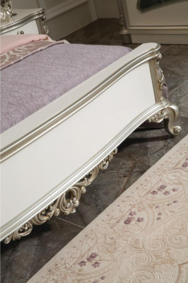 Bed furniture silver pink bedroom furniture design beds luxury baroque wood