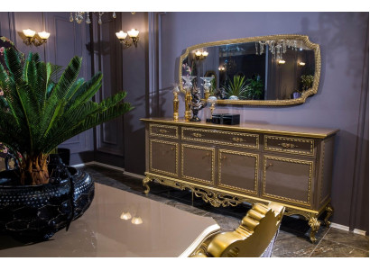 Sideboard with mirror buffet baroque rococo cabinet furniture dressers luxury