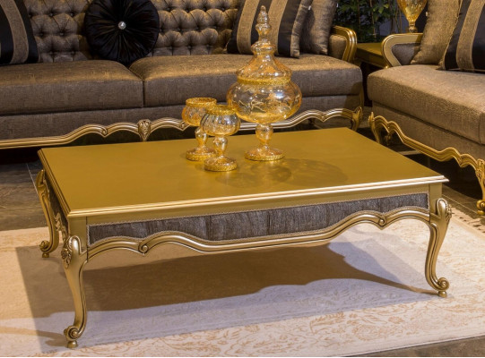 Complete set sofa suite 3+3+1+1 seats sofas coffee table baroque rococo 5-piece