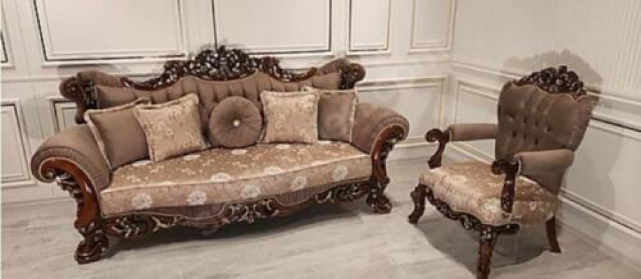 Sofa set 3+1 armchair seating coffee table sofa new sofas set style Art Deco