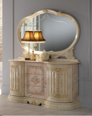 Luxury living-dining room set 2-piece suite table sideboard classic display cabinet table