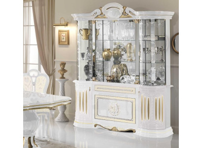 Display cabinet Italian furniture living room cupboard white gold glass cabinet cupboards new