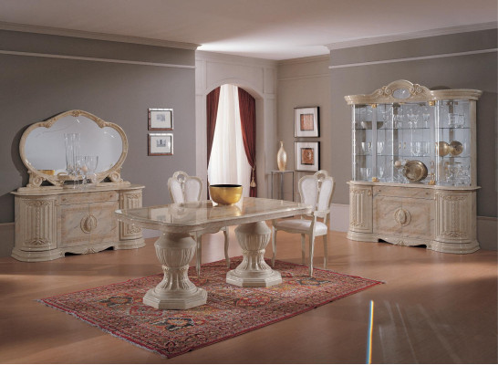 Luxurious oval dining table: Exclusive designer furniture made from Italian wood