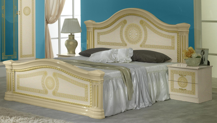 Design Bedroom 3-piece Set Bed Nightstand Classic Luxury Bed Set Furniture