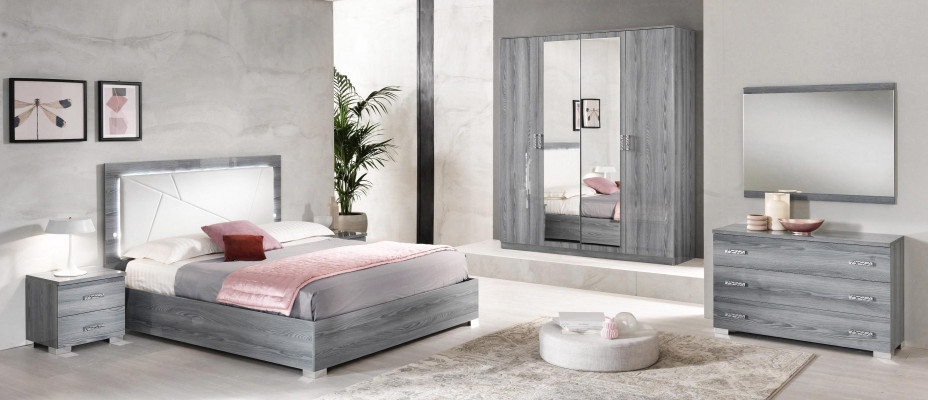 Bedroom set bed 2x nightstands 3-piece Italian furniture luxury hotel new