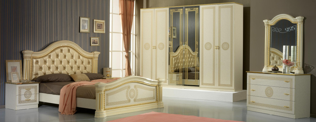 Bedroom bed Chesterfield double beds upholstery Chesterfield Baroque Rococo