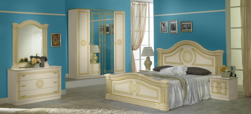 Classic bed, double bed, double bed, Sti beds, upholstered, Italian furniture, wood