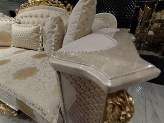 Sofa set 311 + wooden coffee table living room luxury sofa Chesterfield fabric new