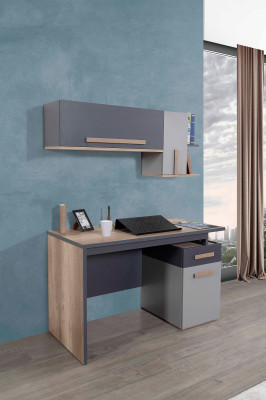 Modern desk table wall shelf wood youth children's room furniture design
