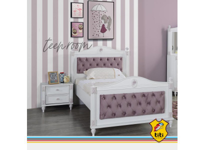 Designer bed bedside table bedroom youth room set furniture 2-piece beds