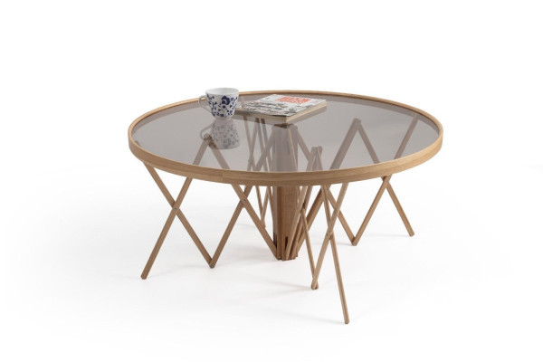 Designer living room set 2x round coffee tables luxury furniture