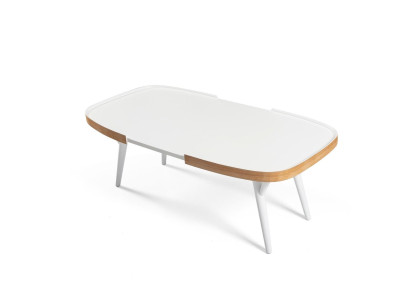 Wood White Coffee Table Living Room Designer Modern Furniture