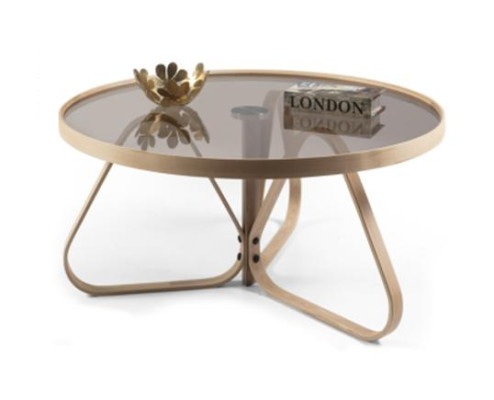 Designer coffee table luxury glass table round living room wooden table