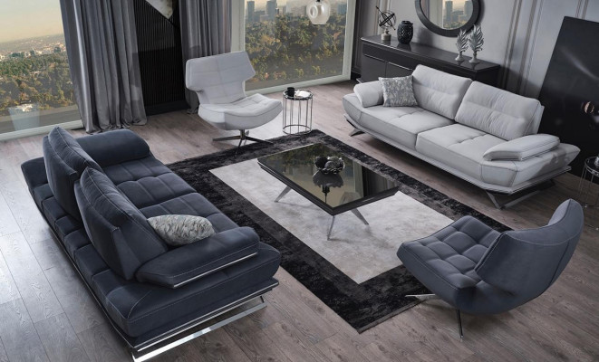 Living room multicolor set consists of 2x 3-seater sofas and 2x armchairs.