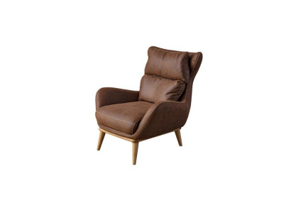 Exclusive armchair brown color elegant furniture faux leather upholstered furniture