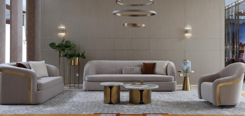 Three-seater textile couch upholstery design sofa 3-seater sofas furniture big sofa new