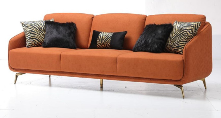 Three-seater couch upholstery design sofa modern 3-seater sofas room furniture orange