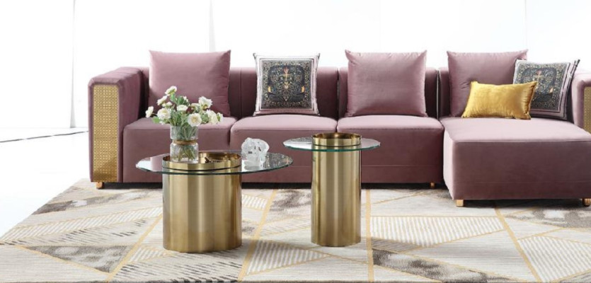 Corner sofa L-shape coffee table upholstery corner living room luxury furniture sofa couch 3-piece set