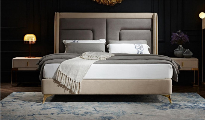 Complete bedroom set bed, 2x nightstand, 3-piece sets designer beds luxury