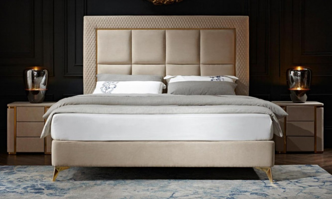 Design luxury double hotel beds hotel furniture luxury bedroom bed upholstery new