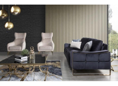 Classic armchair luxury upholstery textile padding seat single-seater modern white new