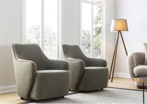 Armchair Luxury Couch 1 Seater Sofa Textile Fabric Sofas Relax Club Furniture