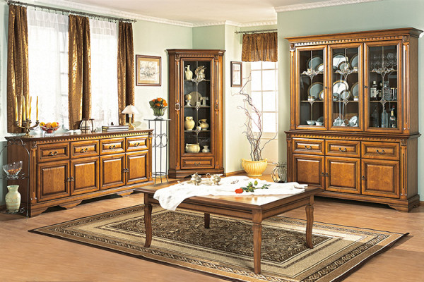 Classic showcase display cabinet glass cabinet colonial cupboard OW1A