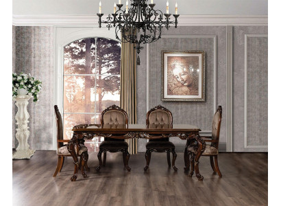 Classic dining room table with 4 chairs baroque rococo style furniture