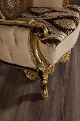 Sofa set Couch Baroque Rococo couches Textile Chesterfield sofa table 3-piece set.