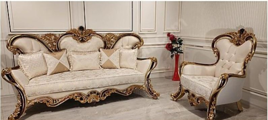 Living room sofa couch furniture classic decor 3-seater couches