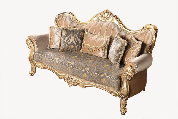 Chesterfield Sofa Set Couch Upholstered Furniture Baroque Rococo Table 3-piece