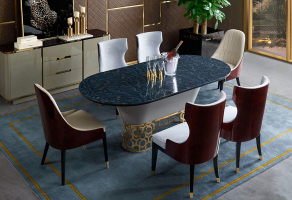 Complete set dining table 4x chairs dining room set dining group wood table tables