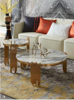 Stainless Steel Round Side Design Table Tables Gold Couch Living Room