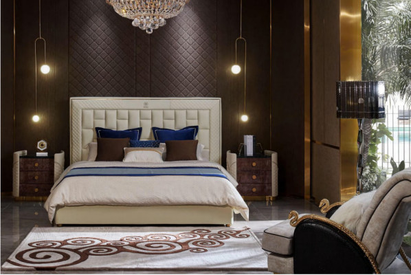 Bed bedroom design beds nightstands luxury furniture 3-piece set
