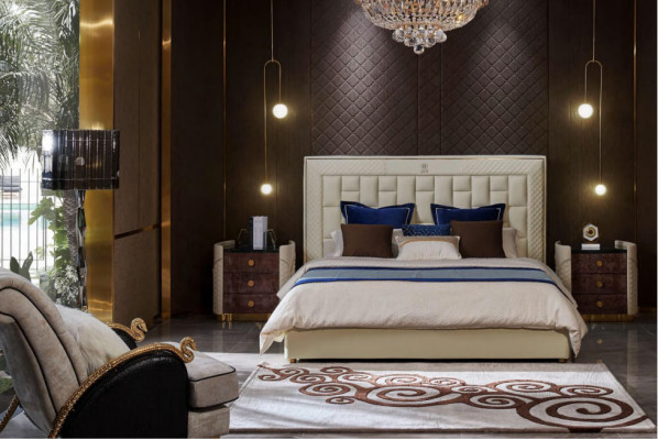Design leather bed luxury upholstered beds double modern matrimonial 180x200