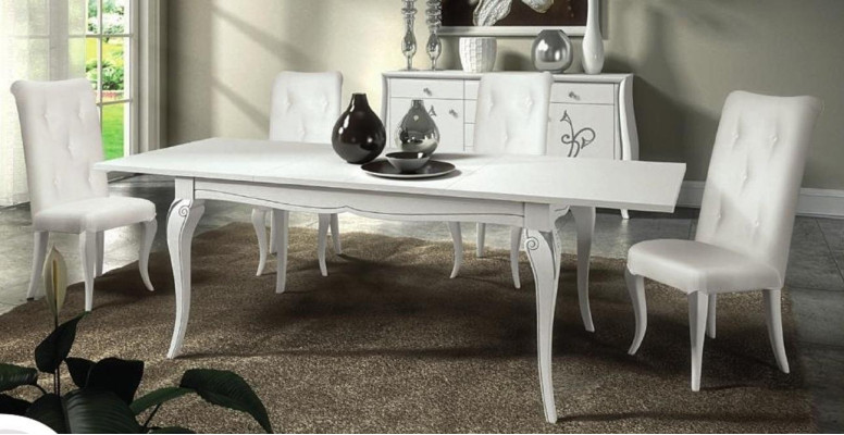 Extendable Dining Table XXL Tables Modern Wood Dining Room Design White New