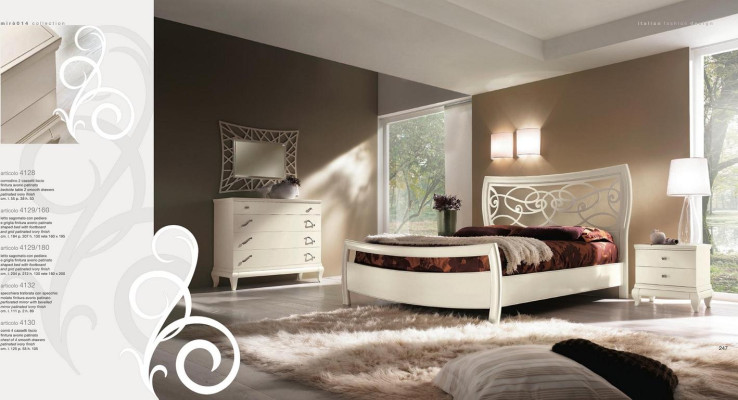 Bedroom bed nightstand dresser mirror set group beds set 5-piece.