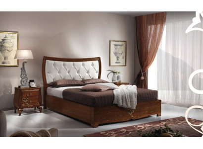 Bedroom bed nightstand bed group wood double design set 3-piece set