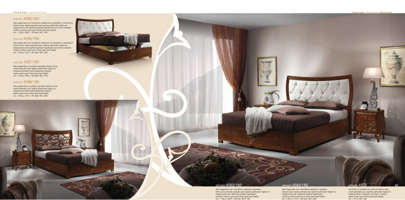 Bedroom bed nightstand bed group wood double design set 3-piece set