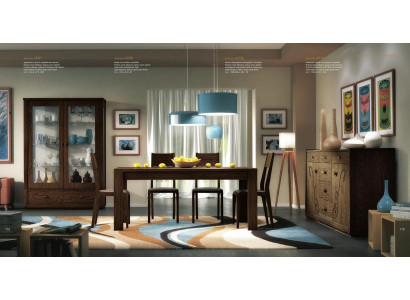 Dining Group Set 7-piece. Dining Room Dining Table Chair Sideboard Display Cabinet Table Tables Wood