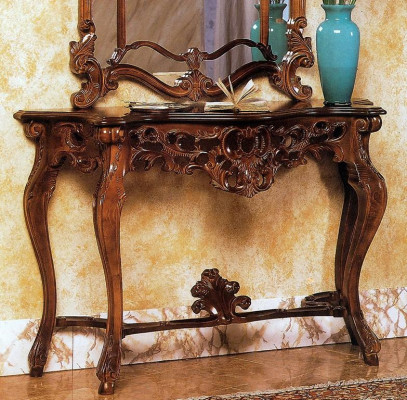 Console + Mirror Designer Console Table Wooden Table Console Luxury Set 2 pcs.