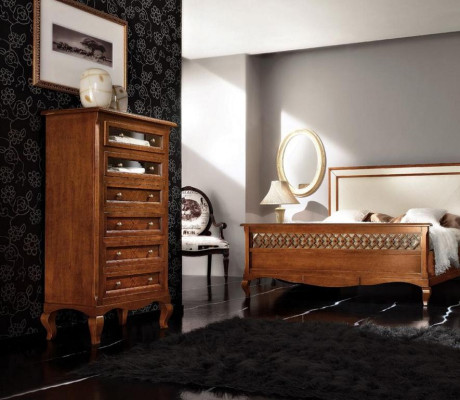 Double bed beds bedroom furniture solid wood Vaccari Cav Giovanni bed new